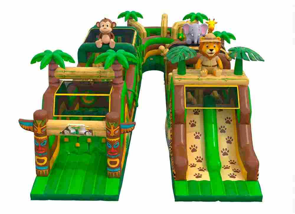Надувная полоса препятствий «Дикие джунгли», 34,3×11,6×6,1 м