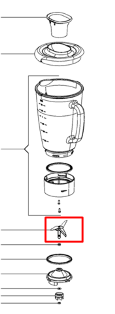Нож для блендера Moulinex (Мулинекс) в сборе с прокладкой - MS-0A11390, MS-650070, MS-0A11391