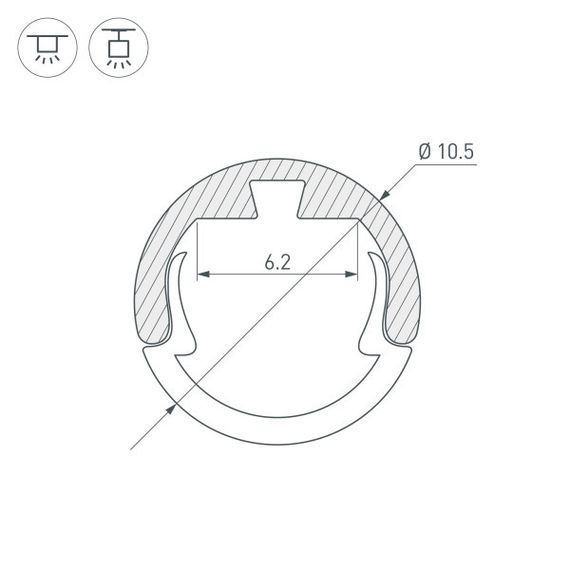 Профиль Arlight Round-D10.5-2000 Anod Black 033036