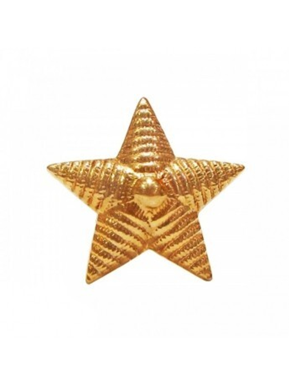 Звезда на погоны н/о рифленая большая золотая