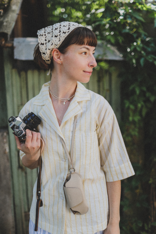 Рубашка с английским воротником в желтую полоску