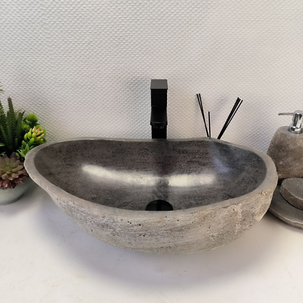 Раковина из речного камня RS-64102 (58*36*15) 0122