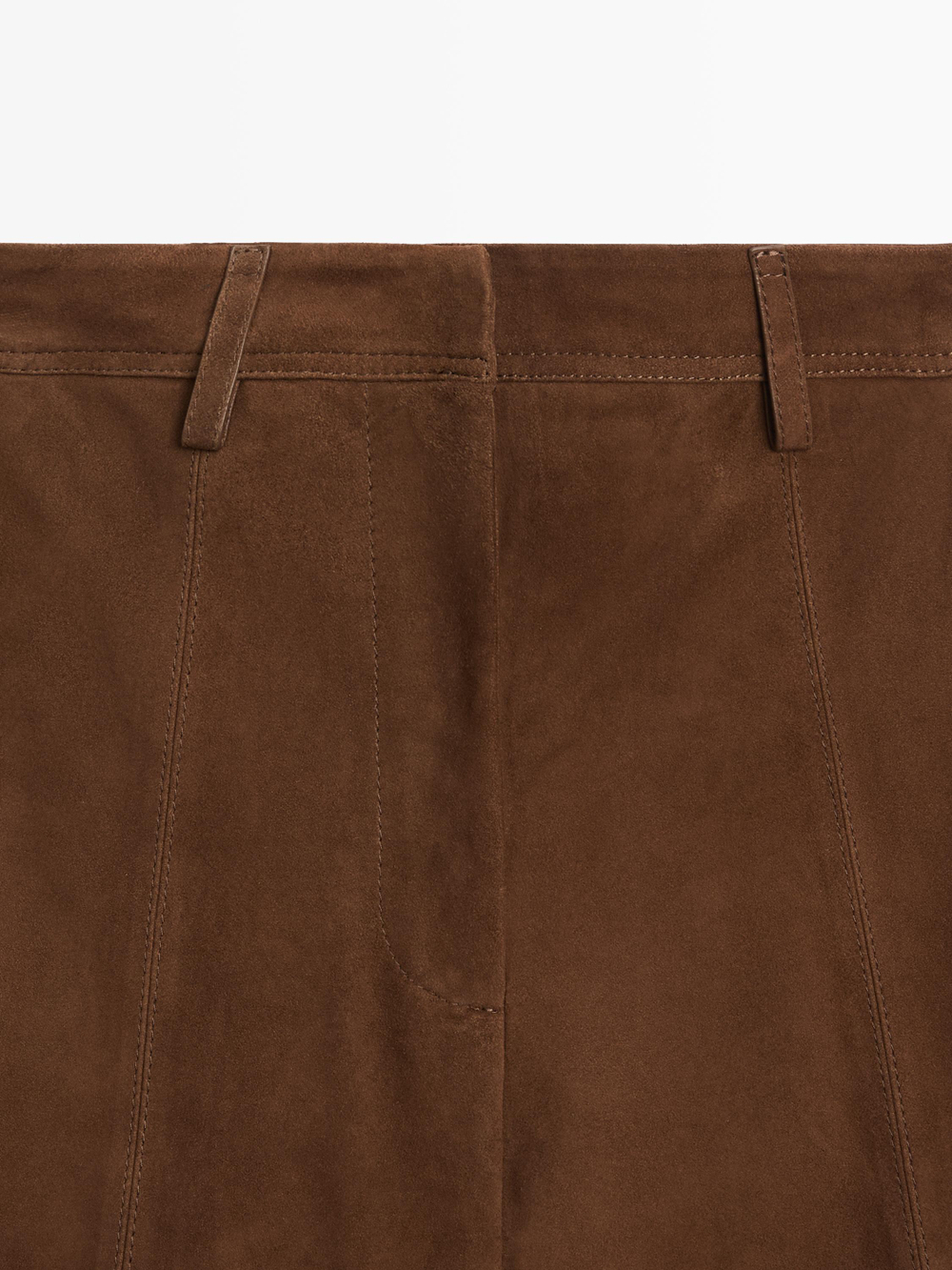 Massimo Dutti Длинные замшевые кожаные шорты-бермуды, коричневый