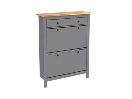 Тумба для обуви Сага 92*122 (92*29,9*122,3 см), серый/ясень