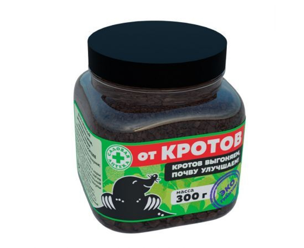 ЭКО Гранулы на основе дёгтя для отпугивания кротов, землероек, полевок и насекомых 300г