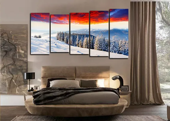 Модульная картина "Огненное небо"