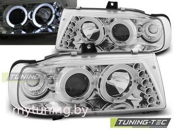 Передние фары Seat Cordoba 1/Ibiza 2/VW Polo 3 angel eyes chrome
