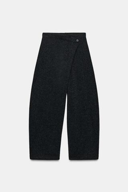 ZARA БРЮКИ С ЗАПАХОМ, СЕРЫЙ