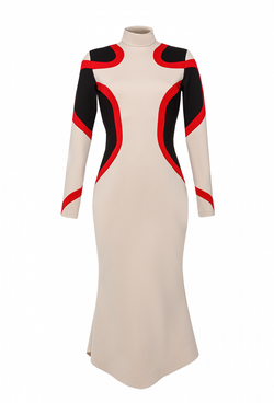 Fall/Winter 2021 Трикотажное платье с длинным рукавом силуэта годе