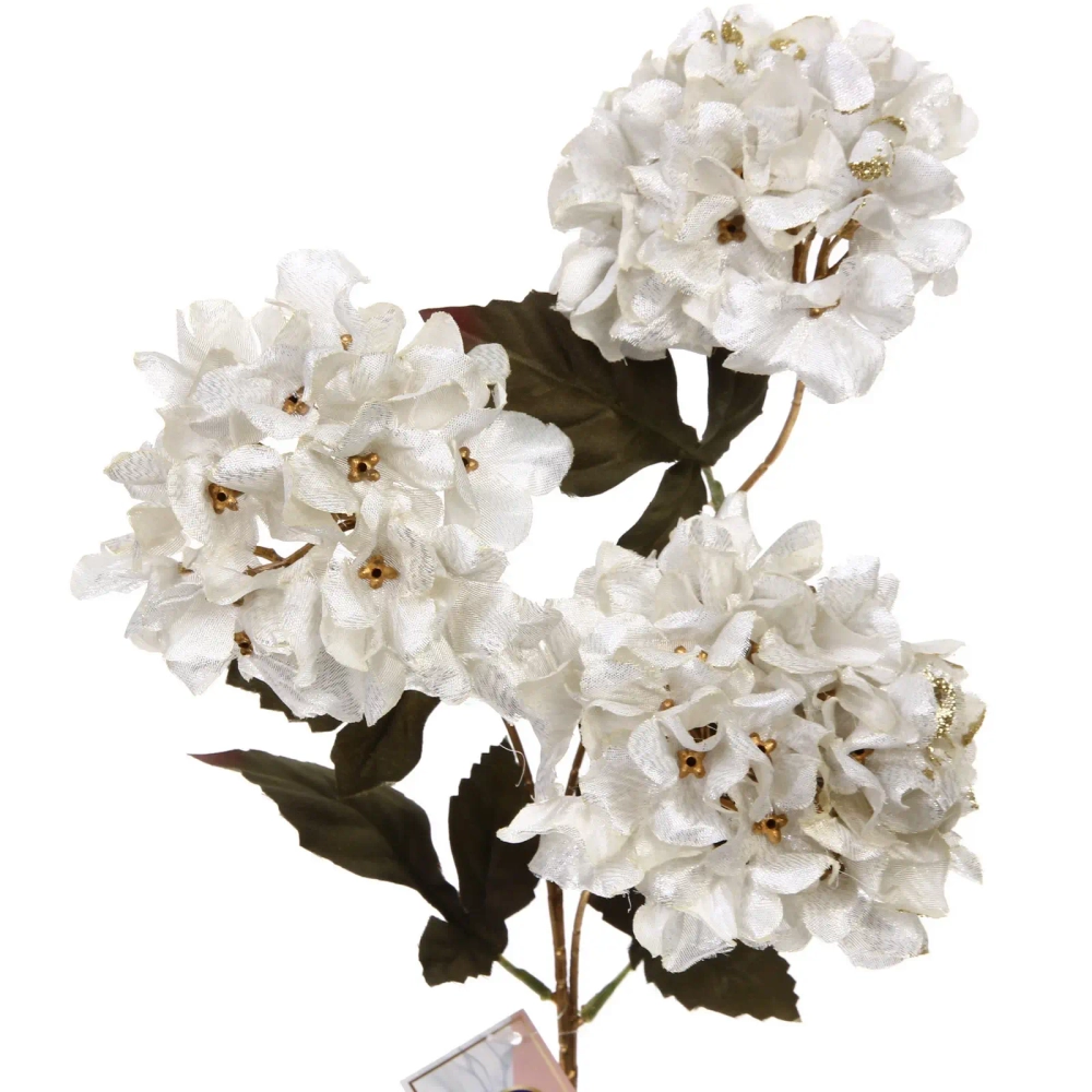 Искусственные цветы «FLOWERS GLAMOUR» 70см Гортензии 3 цветка белые