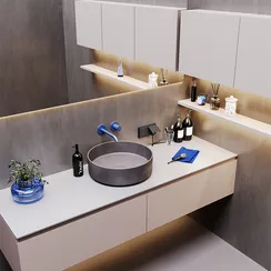 Розетка встраиваемая VOLTUM S70 с заземлением, защитными шторками и крышкой 16А, (графит)