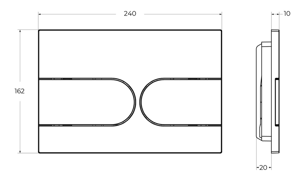 Кнопка смыва BelBagno BB-11-NERO.M цвет чёрный матовый