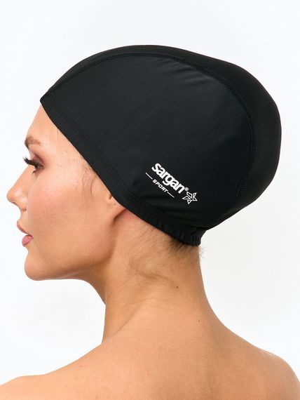 Шапочка для плавания лайкровая Sargan Классика унисекс черная