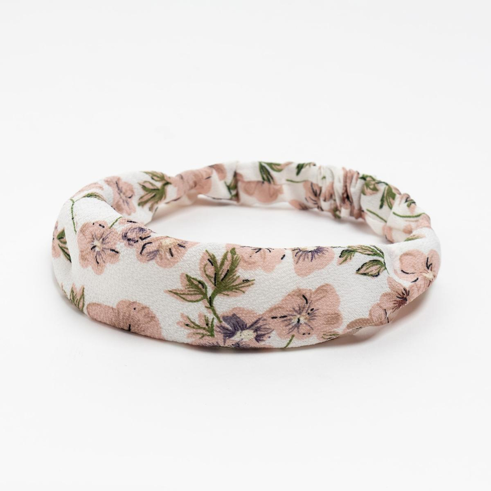 Косынка для девочки "Цветы", цв. белый, р-р 50, (MINAKU)