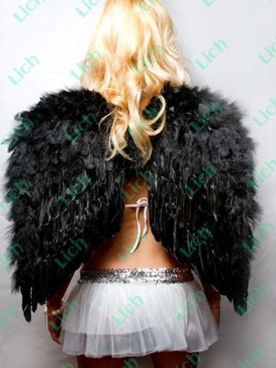Крылья перьевые черные 60х50см
