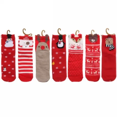 Носки женские «Новогодняя сказка «, микс 4 цвета, р-р 36-39 (крючок, пакет, стикер)