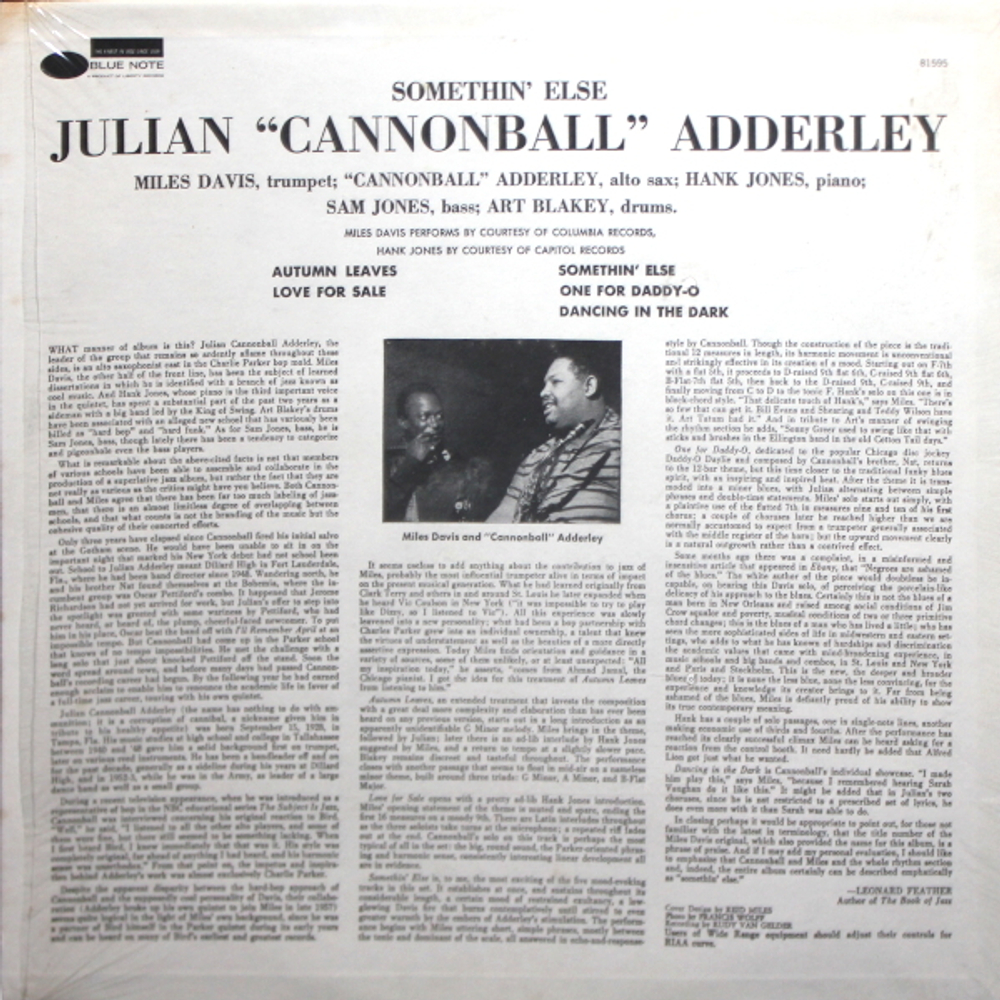 Cannonball Adderley / Somethin' Else (LP)