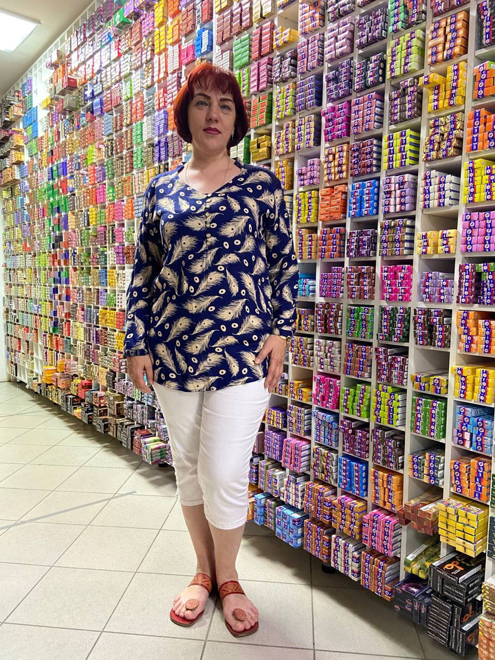 Блузка с кружевом, Вискоза (креп) 100% длина 74 см 212814