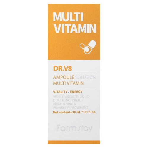 Farmstay, Цельнопищевой магний V8, мультивитаминный раствор в ампулах, 30 мл (1,01 жидк. унц.)