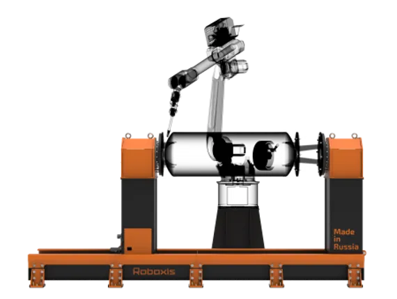 Двухстоечный вращатель для роботов с подвижной бабкой, Robaxis