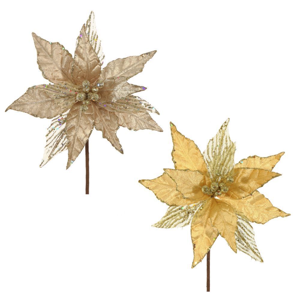 GAEM Цветок искусственный "Пуансеттия", L25 W25 H37 см, 2в.