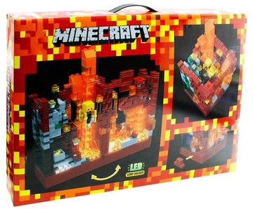 Конструктор Майнкрафт "Крепость дракона красная"  856 деталей со светом