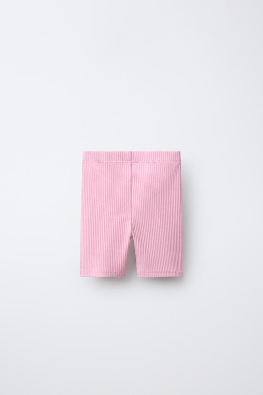 ZARA ВЕЛОСИПЕДКИ В РУБЧИК С РЕЛЬЕФНОЙ НАДПИСЬЮ, ПАСТЕЛЬНО-РОЗОВЫЙ