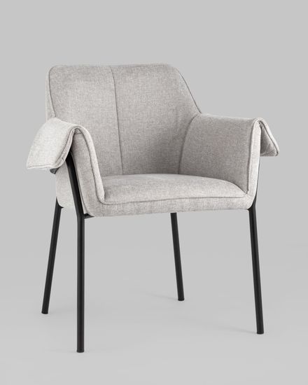 стул Aline с мягкой обивкой рогожка светло-серый