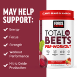 Force Factor, Total Beets®, предтренировочный комплекс, со вкусом фруктового пунша, 356 г (12,6 унции)