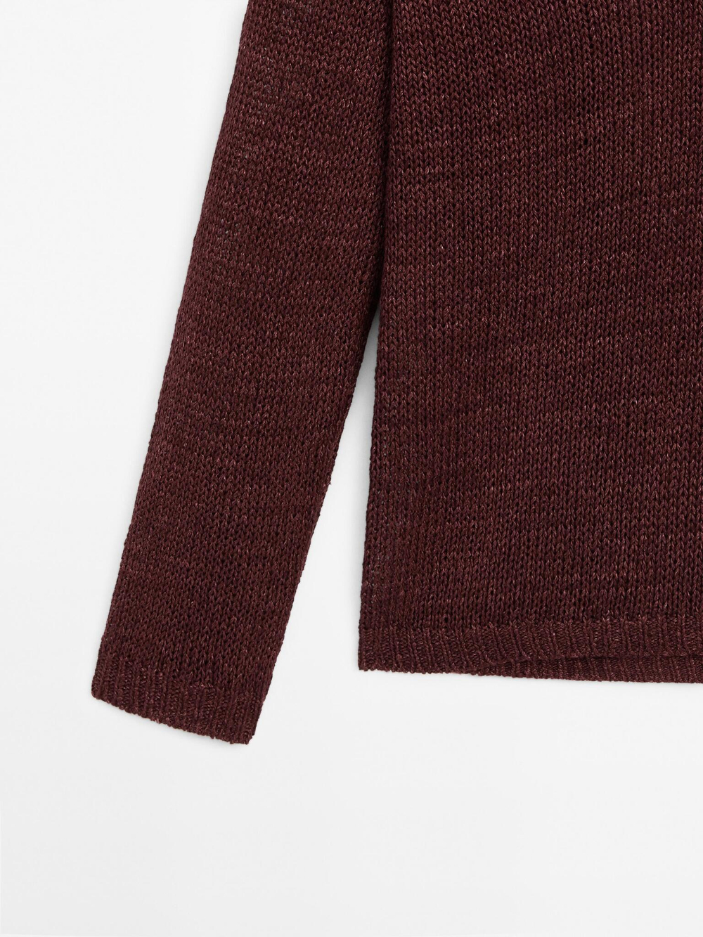 Massimo Dutti Свитер из 100% льна ажурной вязки, терракотовый