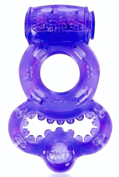 Фиолетовое эрекционное виброкольцо с шипами (Цвет: фиолетовый)