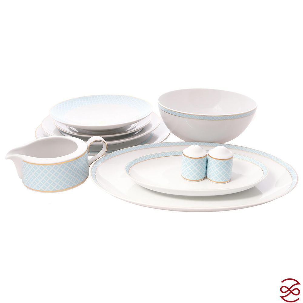 Столовый сервиз Falkenporzellan Corvara AERO BLUE-GOLD 6 персон 25 предметов