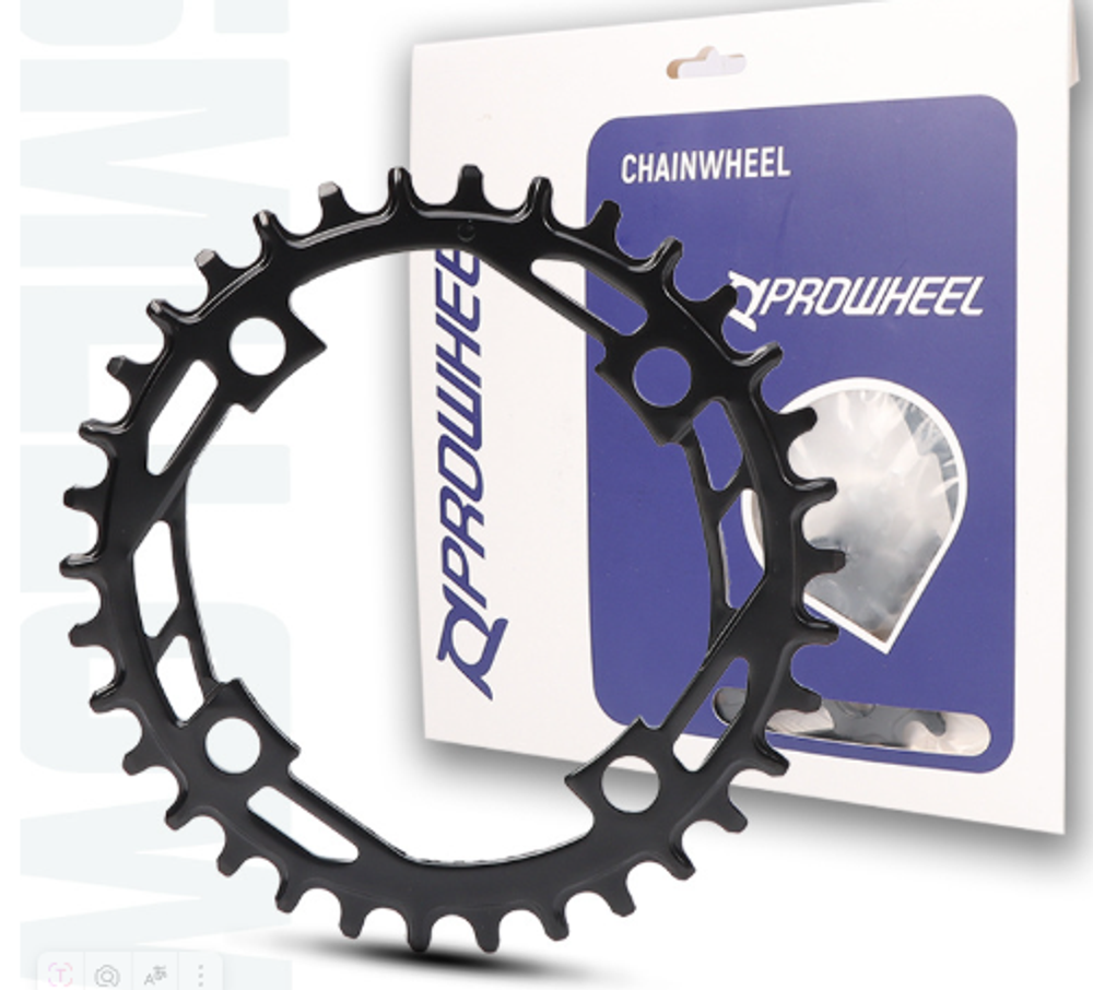 Звезда передняя Prowheel 36Т, на 4-х лапку, BCD104мм, Хромомолибденовая сталь 119гр