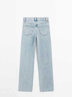 Massimo Dutti Джинсы с высокой посадкой и широкими штанинами, синий
