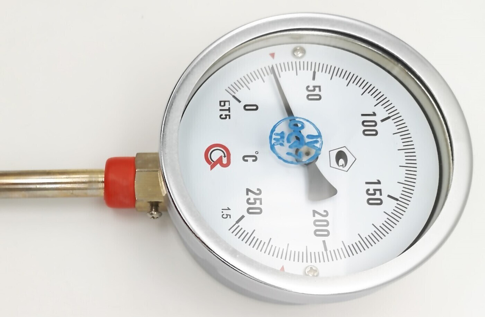 Термометр биметаллический БТ-52.111 0+250 ,250мм, G1/2, 1.5% , радиальный, показывающий