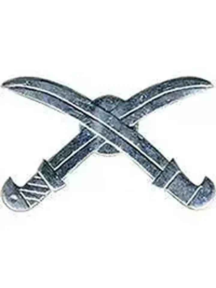 Эмблема петличная Казачьих войск сабли серебро