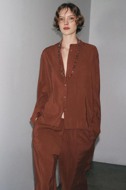 ZARA БРЮКИ ИЗ ЛЕГКОЙ ТКАНИ — ZW COLLECTION, КАРАМЕЛЬНЫЙ