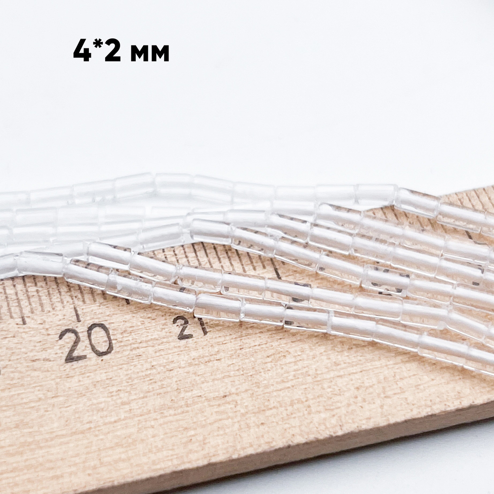 Горный хрусталь бусины, размер около 4,3*2,2 мм, цена за отрезок 19 см (1/2 нити)