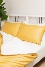 MOON 2 Наволочки, сатин желтый/белый