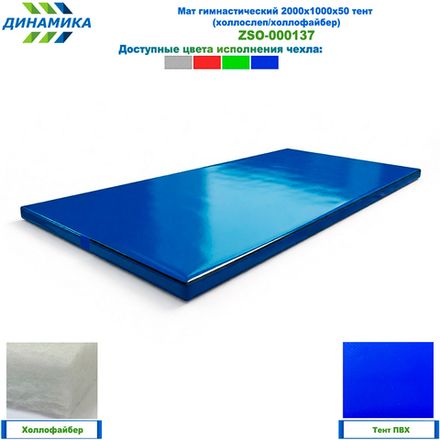 Мат гимнастический 2000х1000х50 тент (холлослеп/холлофайбер)