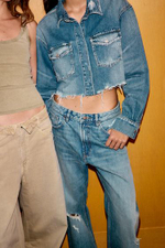 CROP ДЖИНСОВЫЙ ТОНКИЙ ПИДЖАК TRF - ZARA