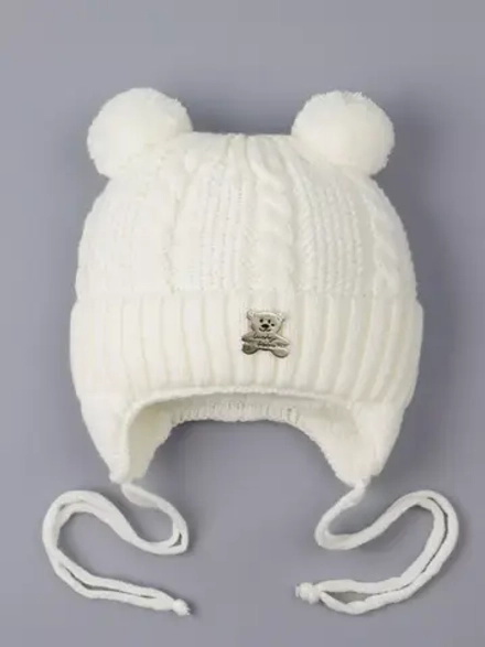 Шапка для новорожденных вязаная на осень