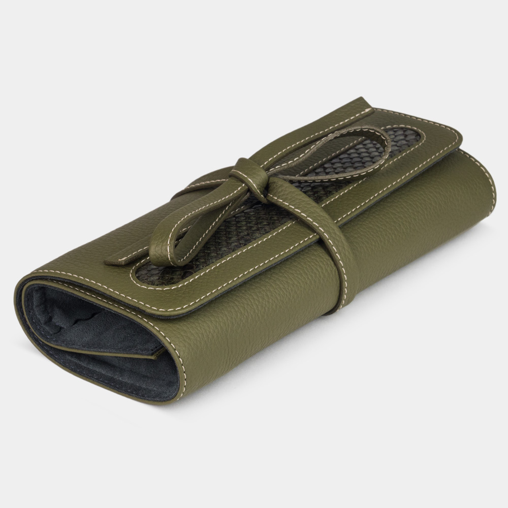 Чехол для ювелирных украшений Plier из кожи теленка, зеленого цвета