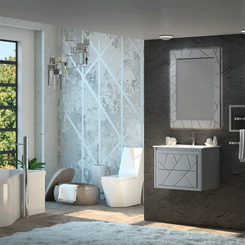 Зеркало Opadiris Луиджи 70 см 00-00000542 с подсветкой и антизапотеванием, матовый серый