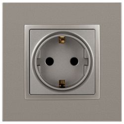 Розетка ЭРА Elegance 14-2102-16 2P+E Schuko со шторками, 16А-250В, титан
