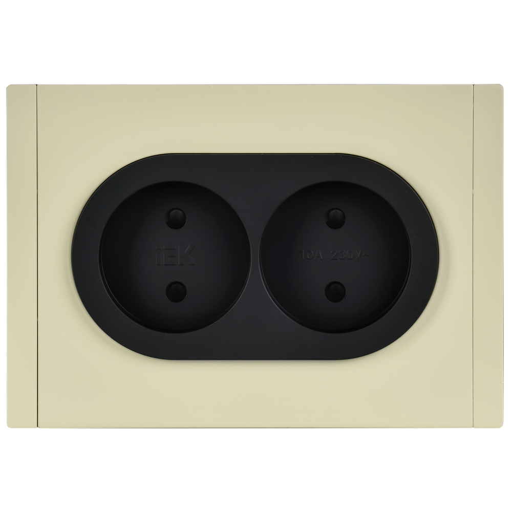 FORTE&PIANO Розетка 2-местная без заземления с защитными шторками безвинтовое крепление 10А FP825M металл серый сланец IEK