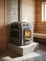 Печь для бани Былина-сетка 18 Ч Панорама (1.2)