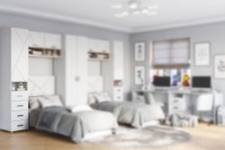 Пенал 1-ств с 4 ящиками и нишей МС "Сандра"(Белый лофт)