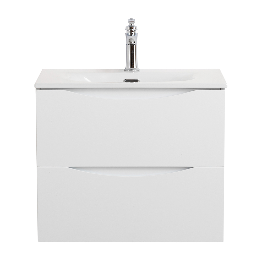 Тумба с раковиной подвесная BelBagno MARINO-CER-MINI-500-2C-SO-BL-P Bianco Lucido, раковина белая BB-8099-3-50