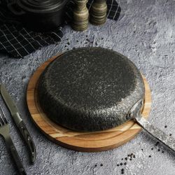 Сковорода для подачи 24 см h3,3 см круглая " " углерод. сталь ИНДУКЦИЯ P.L.